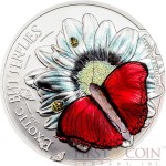 Tanzania CYMOTHOE HOBARTI series EXOTIC BUTTERFLIES with 3D WINGS Silver coin 1000 Shillings 2016 Proof